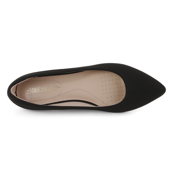 Pointed Toe Ballet Slip On Flats - BLACK NUBUCK - 3